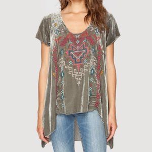 Johnny Was Clothing JWLA Embroidered Velvet Tunic Size Medium